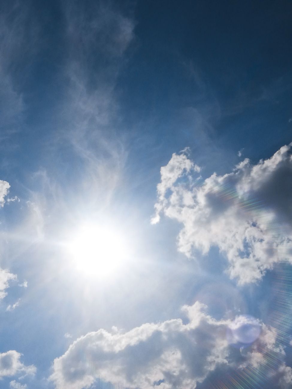 white clouds and blue sky